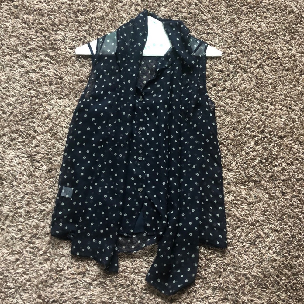 Worth Navy Silk Blouse